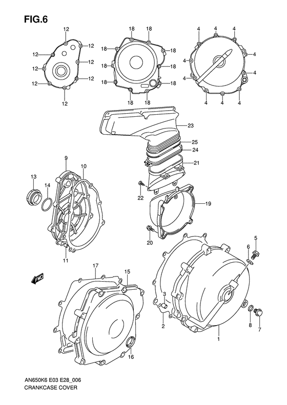 Crankcase cover ass`y  (v