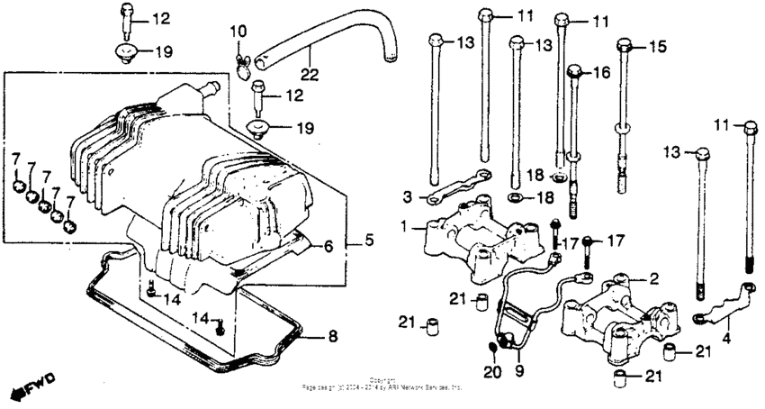 Cylinder head cover + camshaft holder