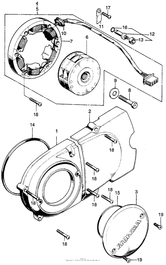Left crankcase cover + alternator