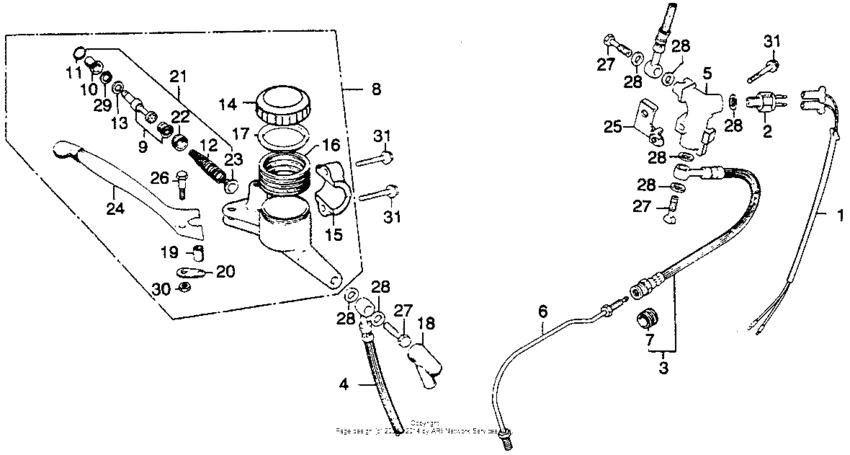 Master cylinder + brake hose