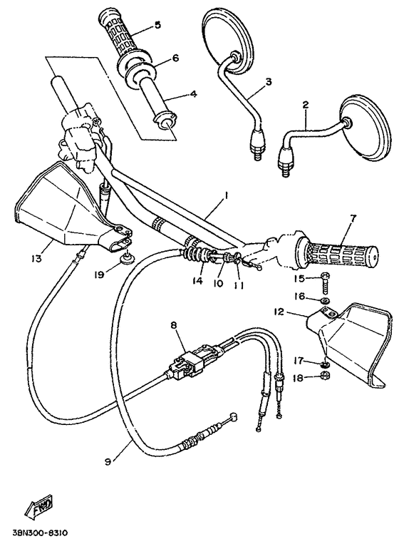 Steering handle. cable