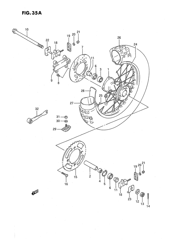 Rear wheel complete assy