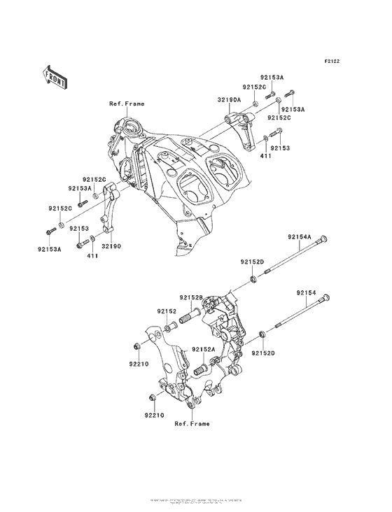 ZX1400 Крепление двигателя