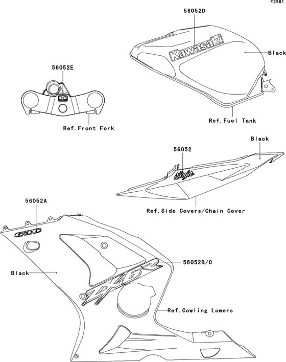 ZX636 Decals(black)(zx636-b1h)