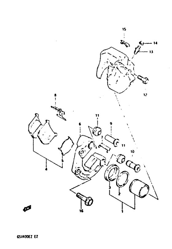 GSX400 Передний суппорт тормозной