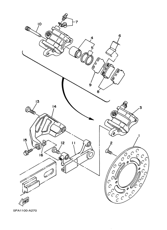 YZ85 Задний суппорт