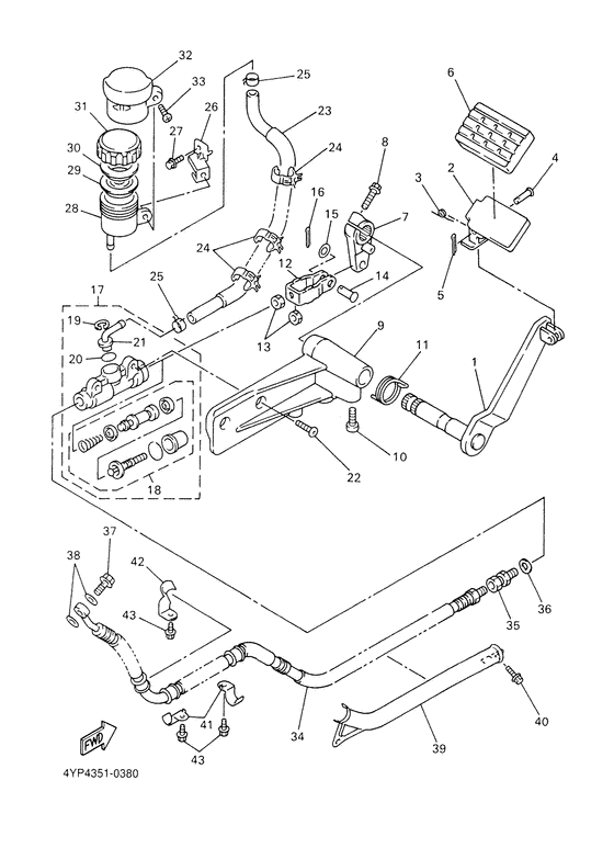 XVZ1300A Задний торм цилиндр