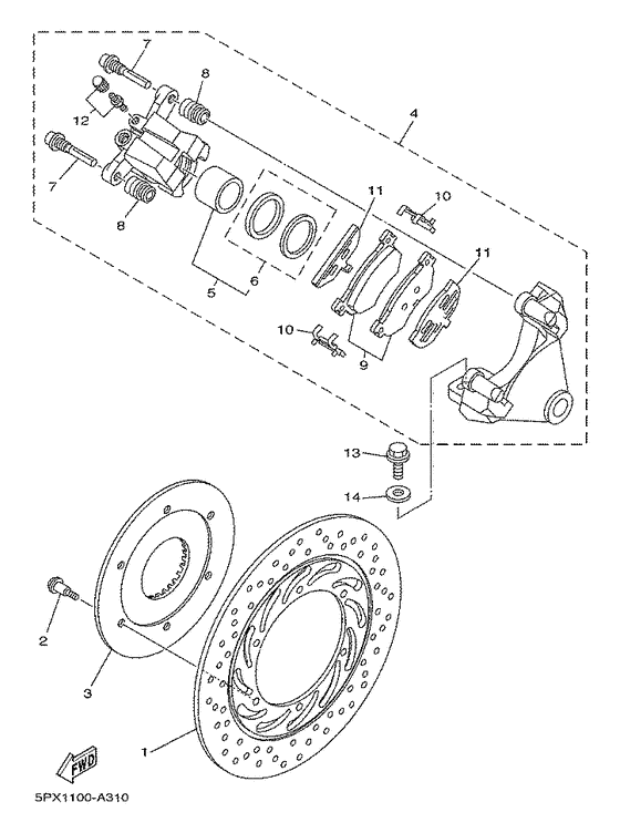 XV17PCRC Задний суппорт