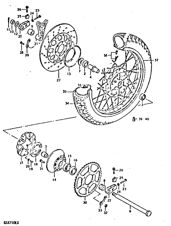 Rear wheel complete assy