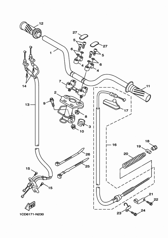 Steering handle & cable