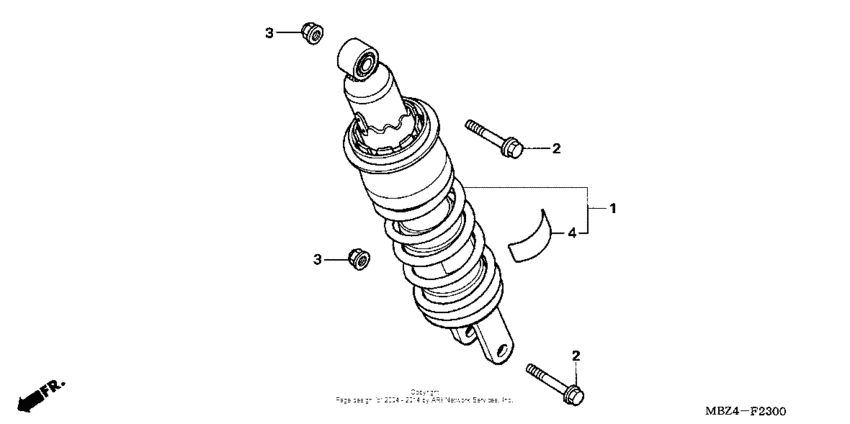 CB600F Задние амортизаторы