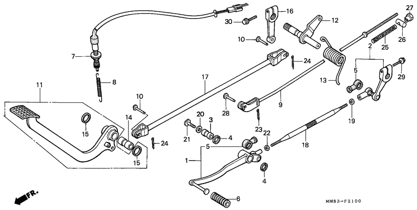Brake pedal/change pedal