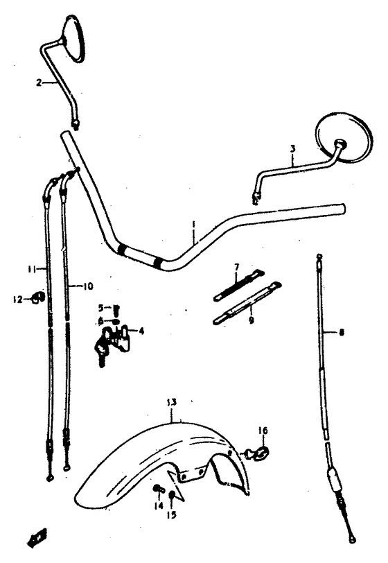 Handlebar-front fender
