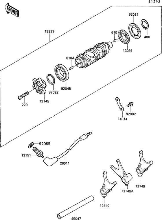  Change drum / shift fork