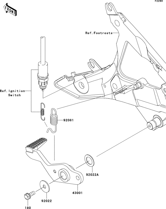 ER650 Педаль тормоза