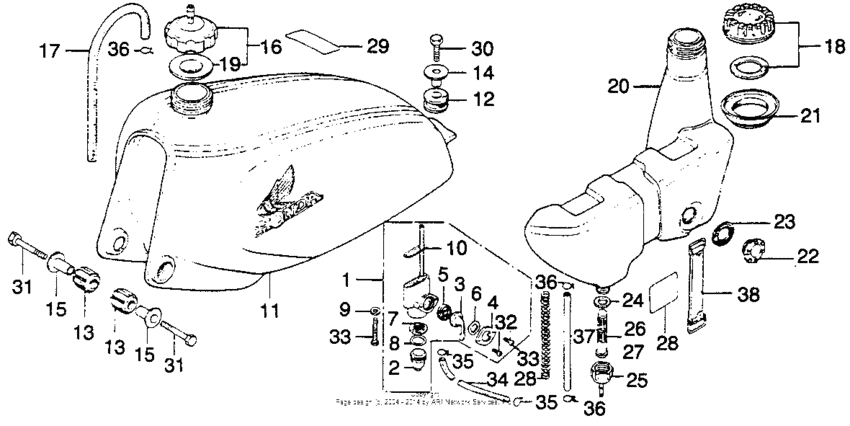 Fuel tank + oil tank