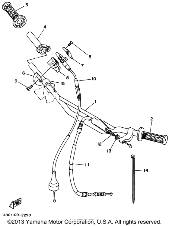 Steering handle - cable