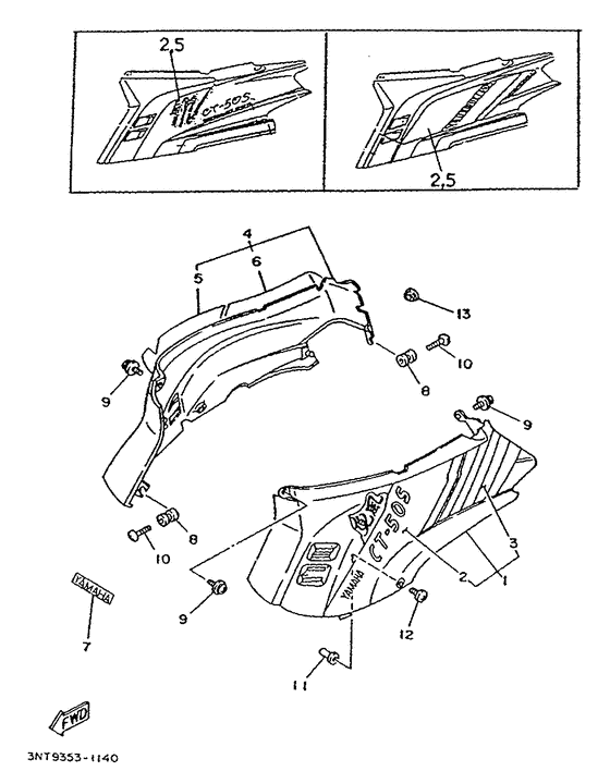 CT50S Side cover  /  oil tank
