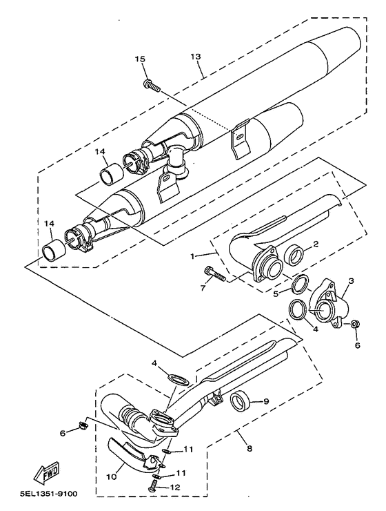 XVS1100 Выхлопная система