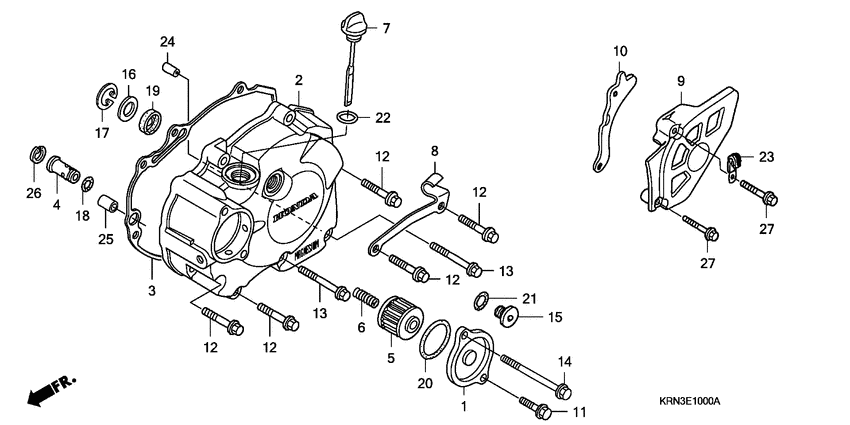 L. crankcase cover