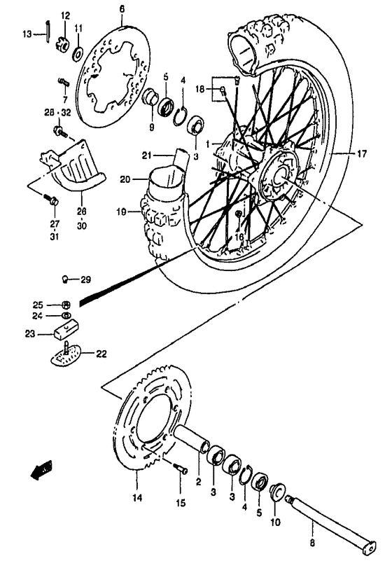 Rear wheel complete assy