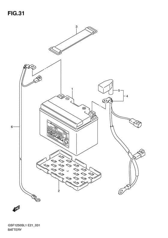 GSF1250S (ABS) Аккумулятор