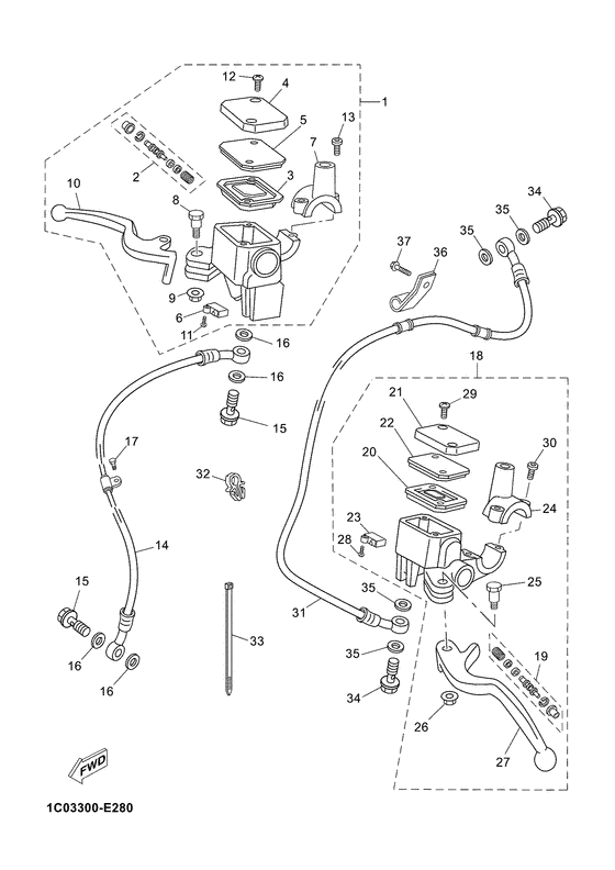 YP250R Maitre cylindre av