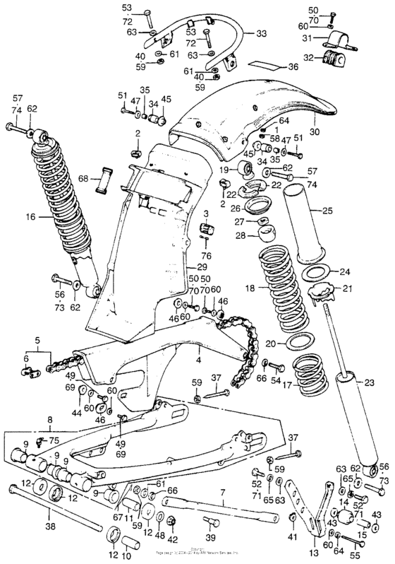 Shock absorber + swingarm