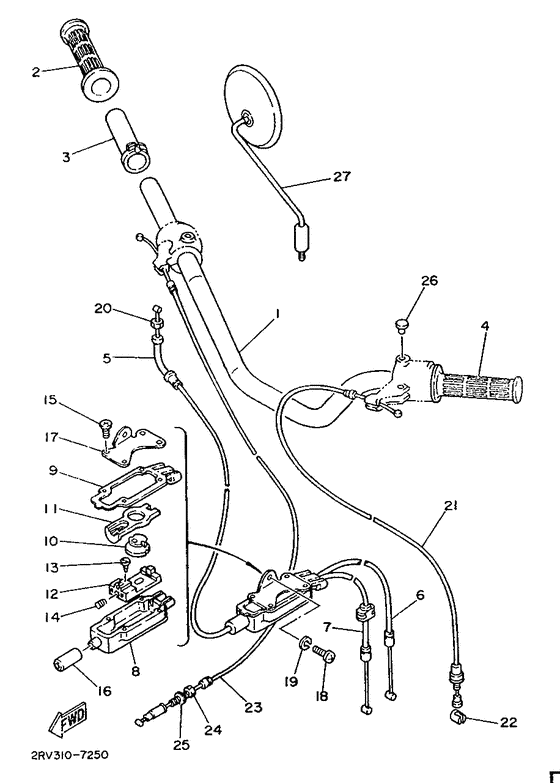 Steering handle. cable