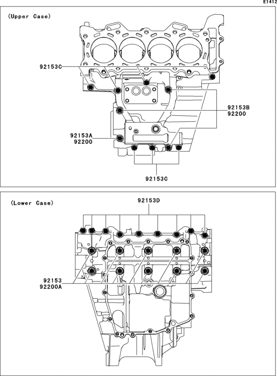 ZX600 Болты крепления картера