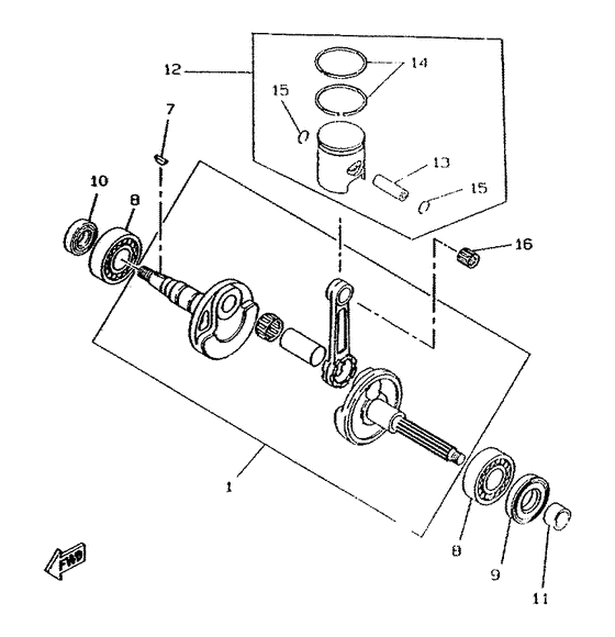 CW50RS Коленчатый вал и поршни
