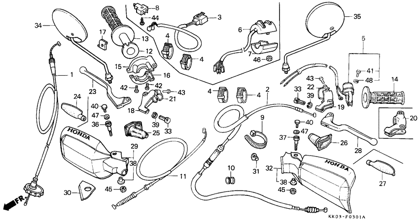 Handle lever/switch/cable