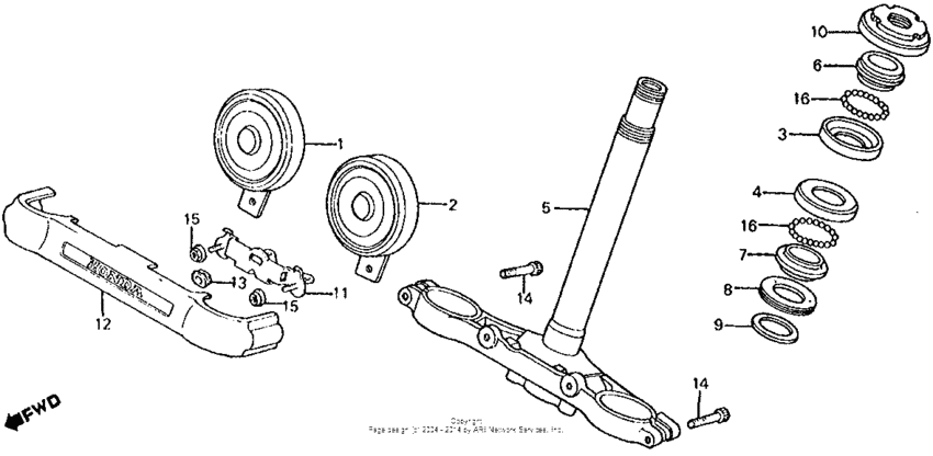 Steering stem + horn