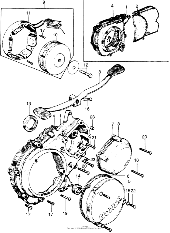 Left crankcase cover + alternator