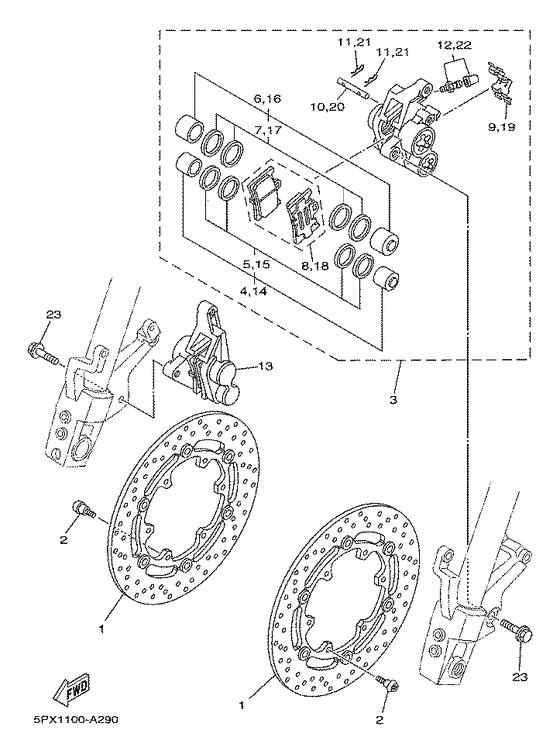 XV17PCRC Передний суппорт