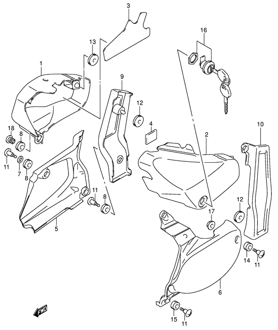 VL800 Обтекатель задний