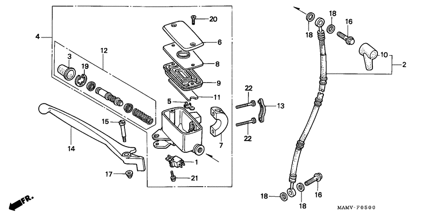 Fr. brake master cylinder