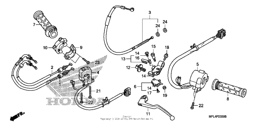 Handle lever + switch + cable