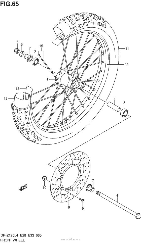 Front Wheel (Dr-Z125Ll4 E33)