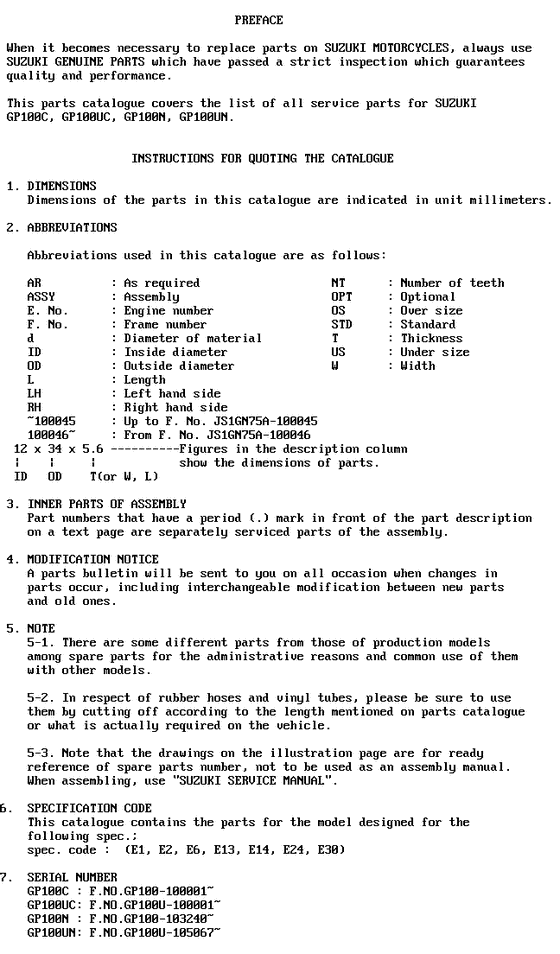 GP100 Catalog preface