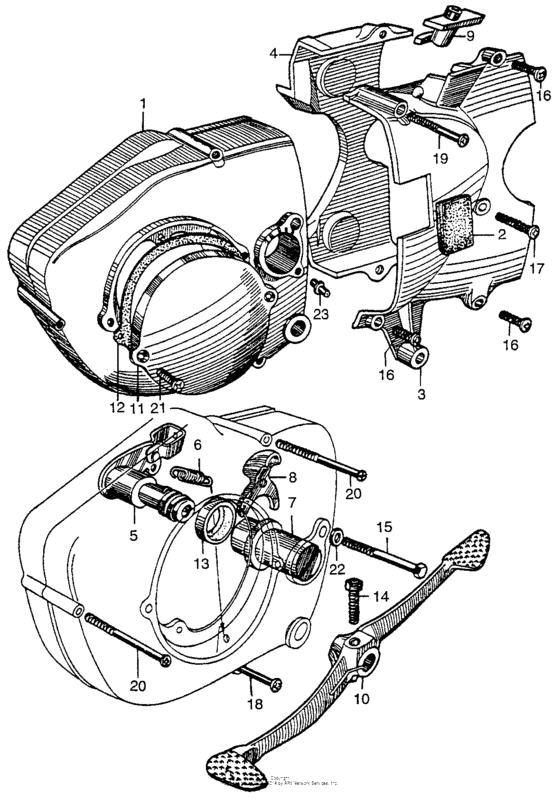 Clutch adjuster + left crankcase cover