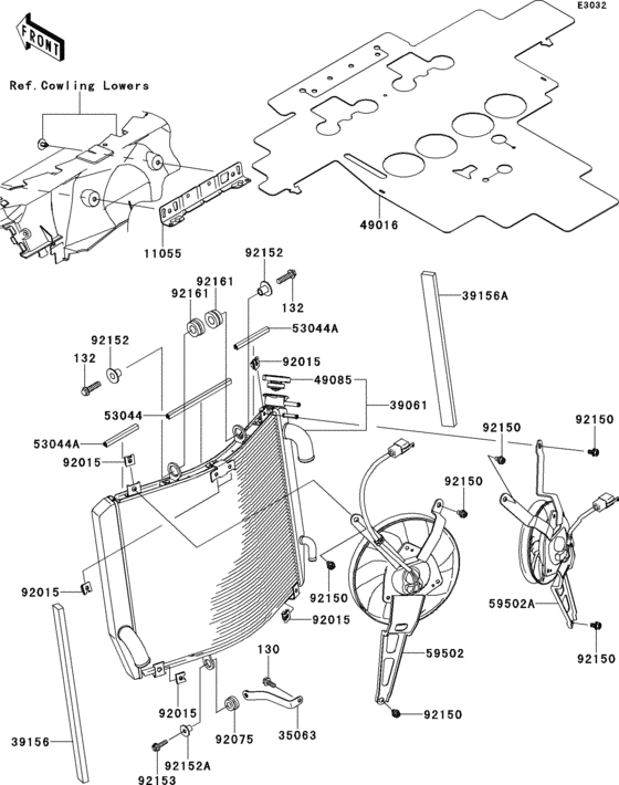 ZX1400 Радиатор