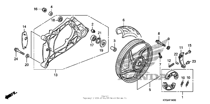Rear wheel + swingarm