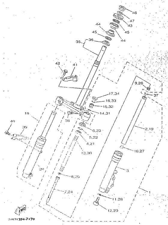 YN50R Передняя вилка