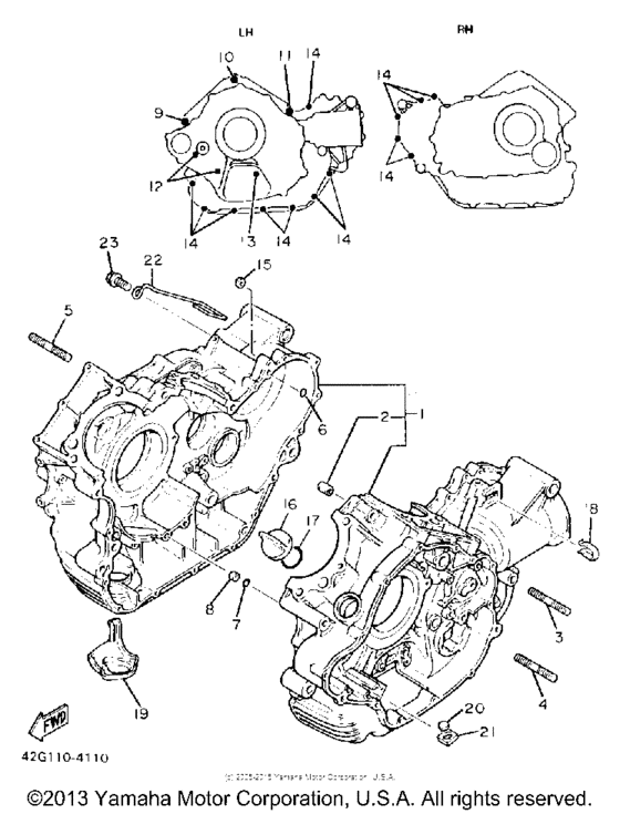 XV1100U Картер двигателя