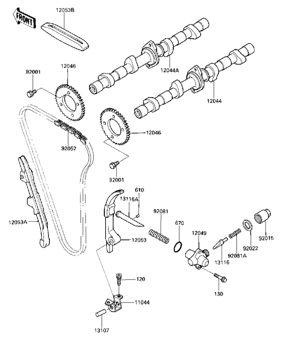 ZX600 Camshafts / chain / tensioner
