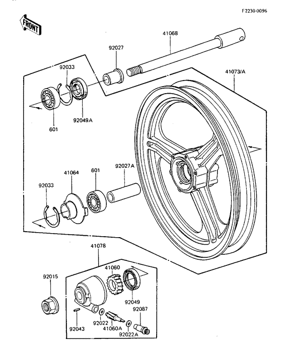 ZX750 Front wheel / hub