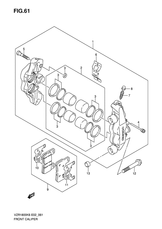 VZR1800 Передний суппорт