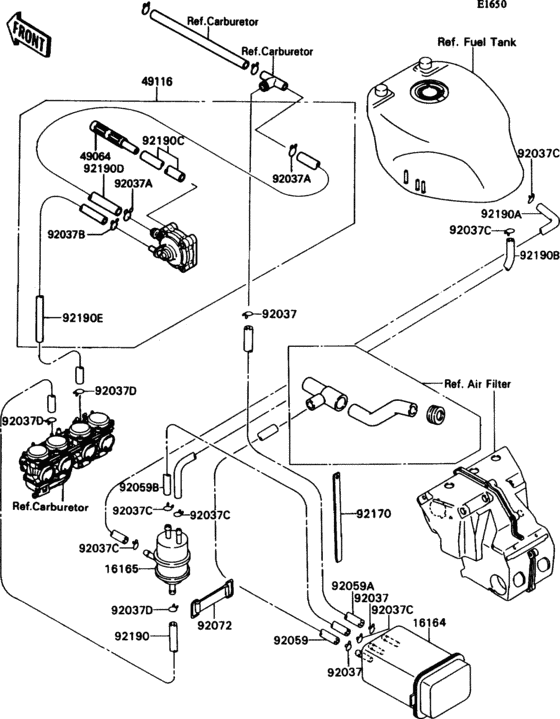 ZX750 Испарительная система топлива
