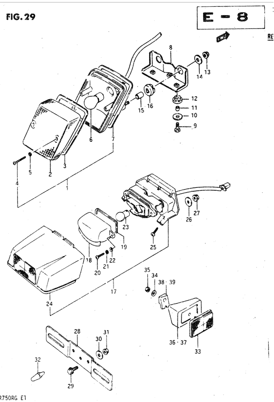Tail lamp - license lamp